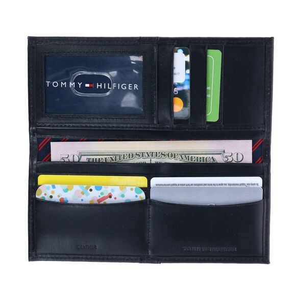 Tommy Hilfiger Men's Leather Ranger RFID Checkbook Cover Secretary Wallet - Picture 5 of 5